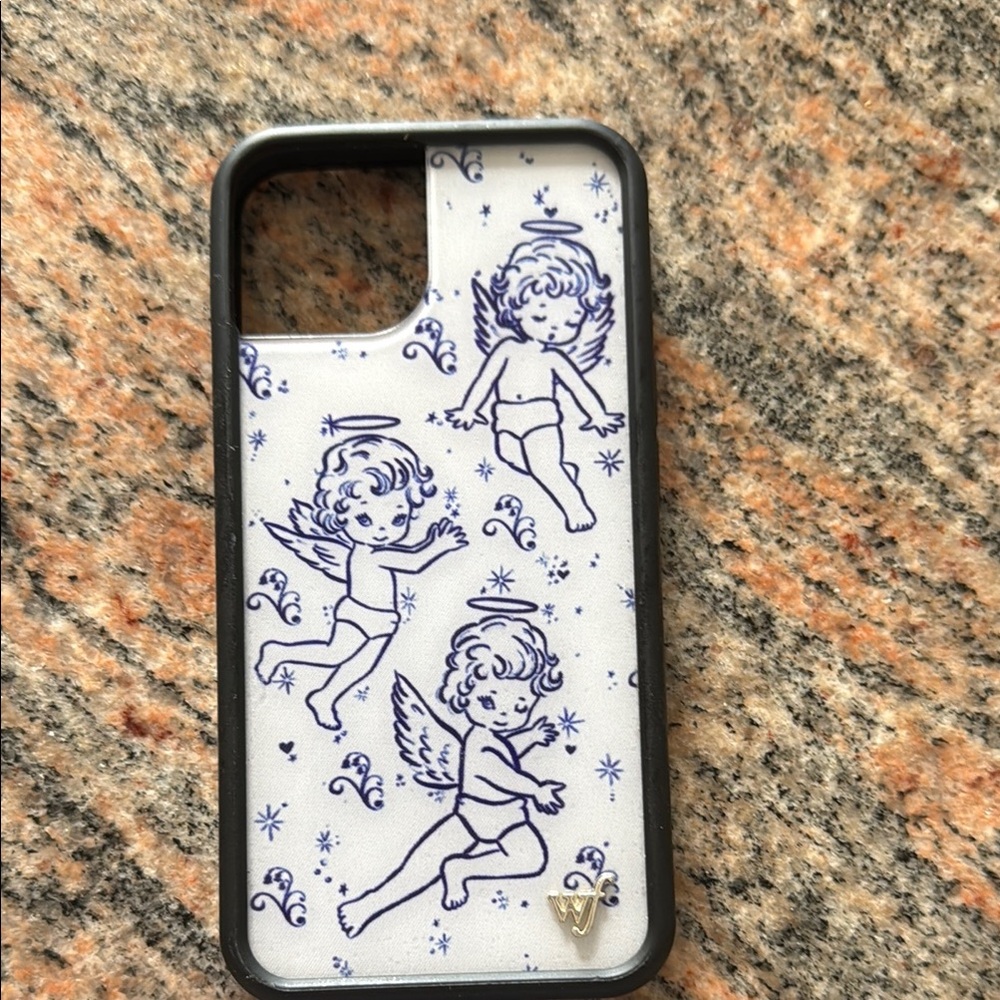 Blue Angel Print Phone Case with Black Border from Wildflower Cases